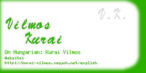 vilmos kurai business card